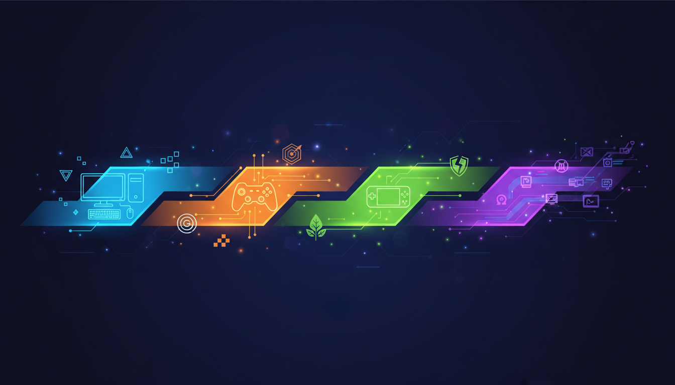 A graphic illustrating the continuous flow of diverse video game releases across multiple platforms throughout a week.