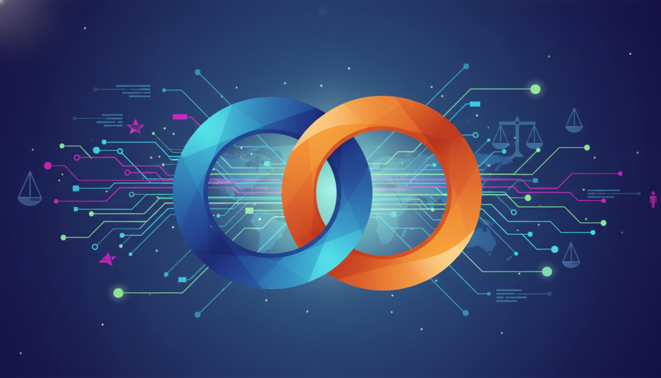 Abstract illustration of gaming company mergers and the surrounding legal and regulatory environment.