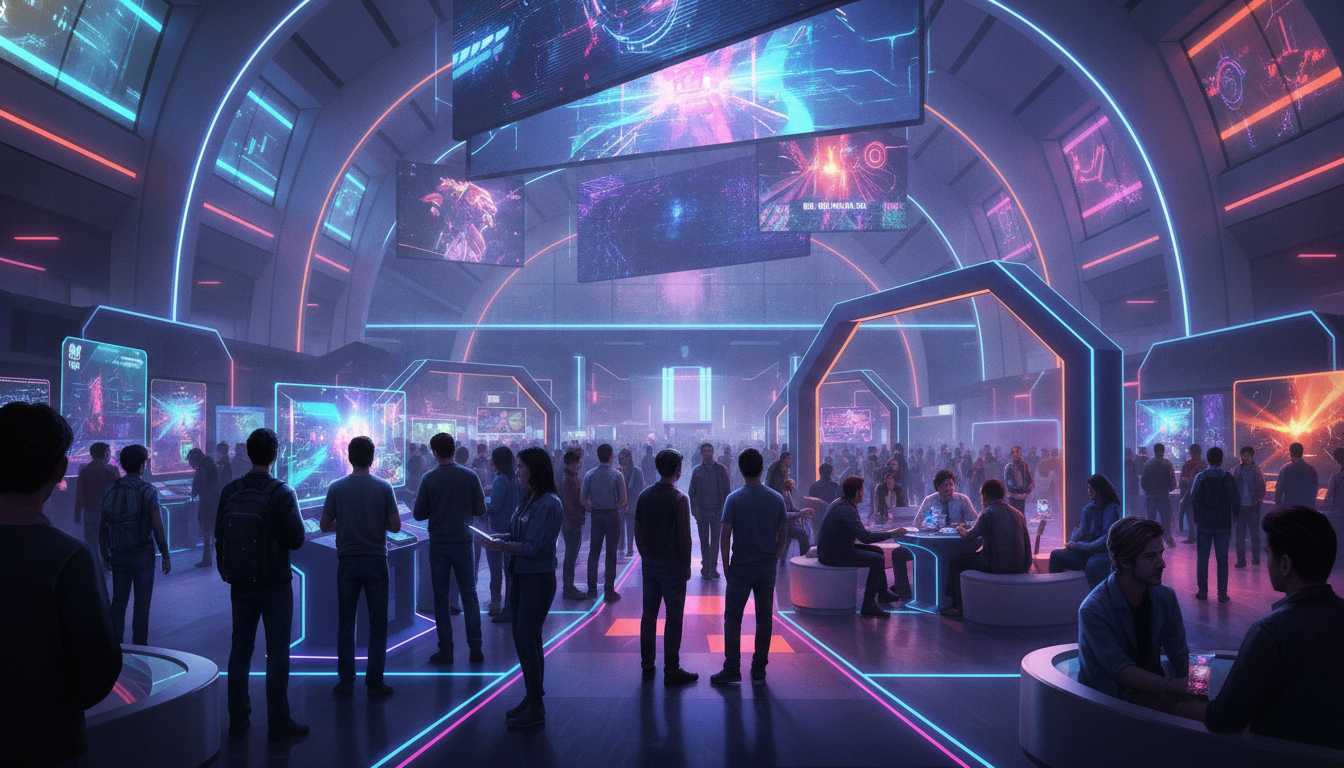 A bustling scene depicting the combined gamescom asia and Thailand Game Show in Bangkok.