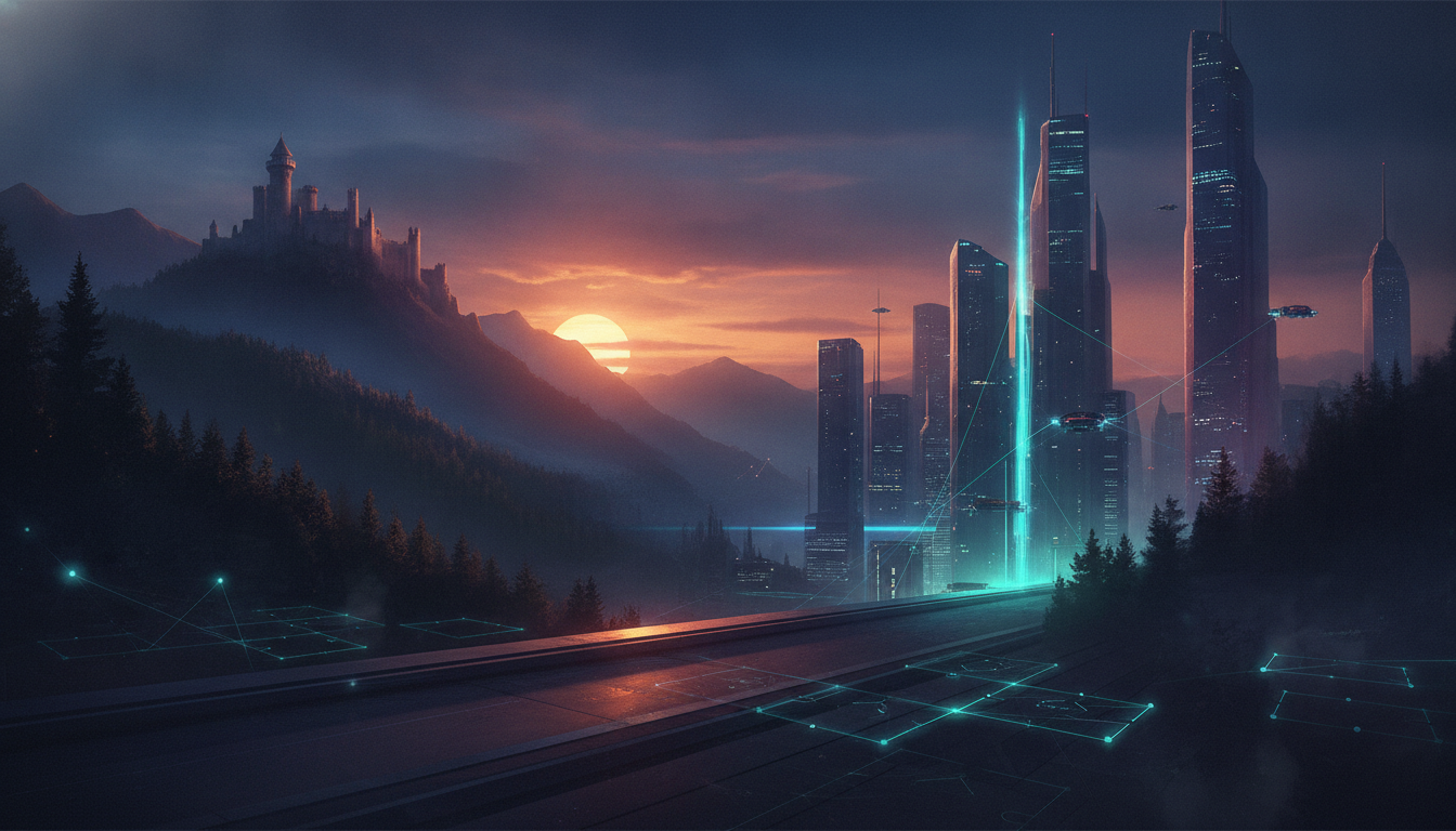A vibrant digital illustration symbolizing diverse PC game releases, featuring fantasy, sci-fi, and puzzle elements.