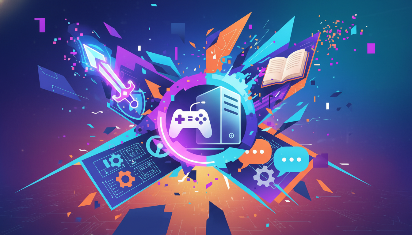 Dynamic visual collage representing diverse new video game releases across multiple platforms.