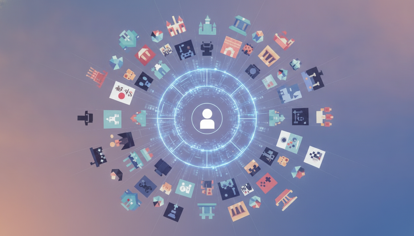 Visual representation of diverse global indie game publishers and their unique game portfolios.