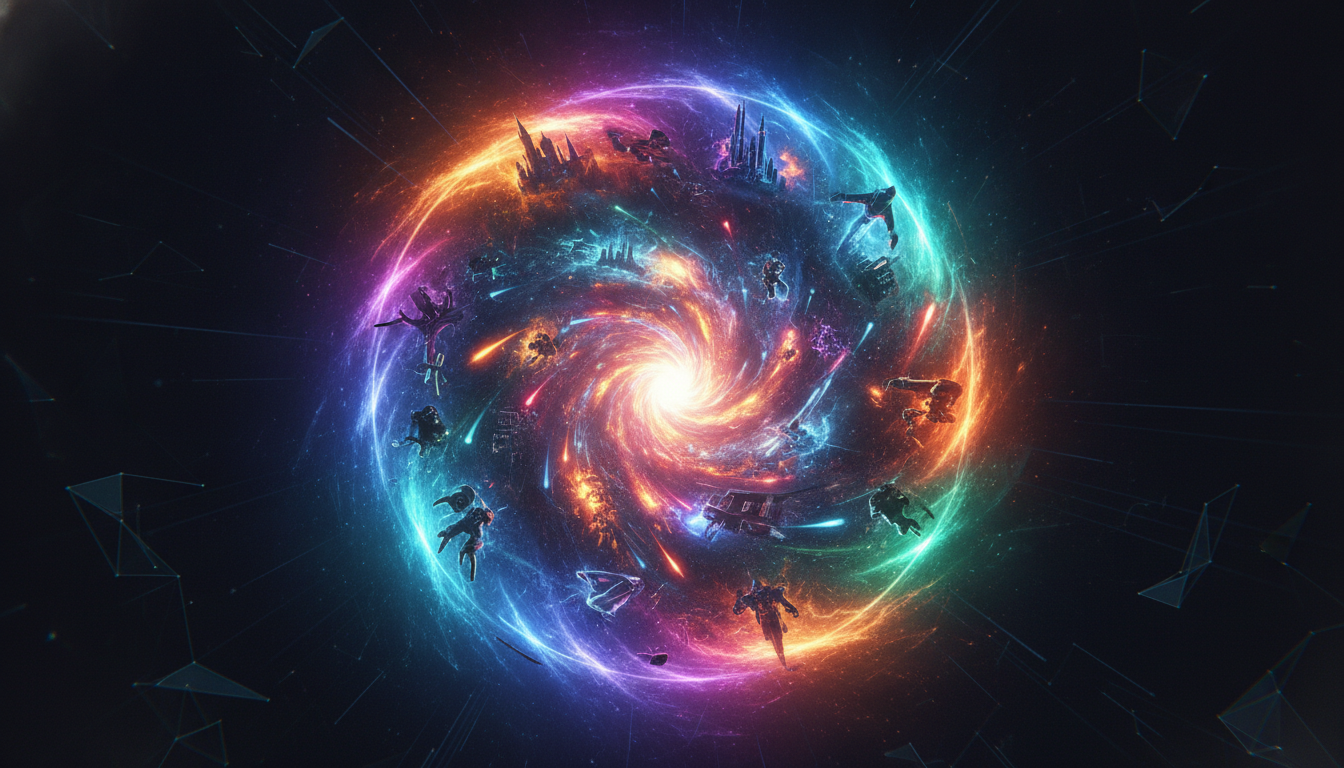 Abstract representation of diverse PC game genres launching in Q3 2026.