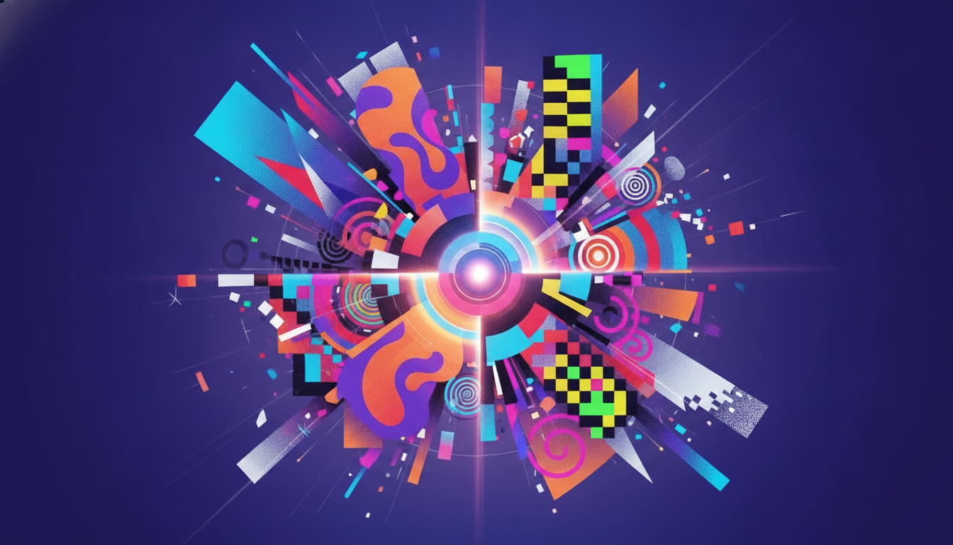 Abstract illustration symbolizing the diverse and interconnected communities of various fighting game genres.