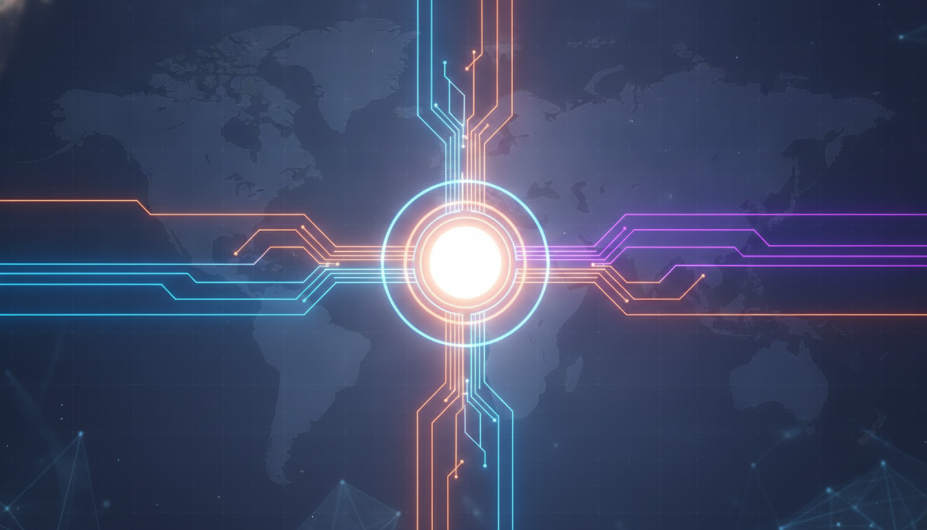 An abstract graphic illustrating the progression of teams through a competitive esports tournament bracket.