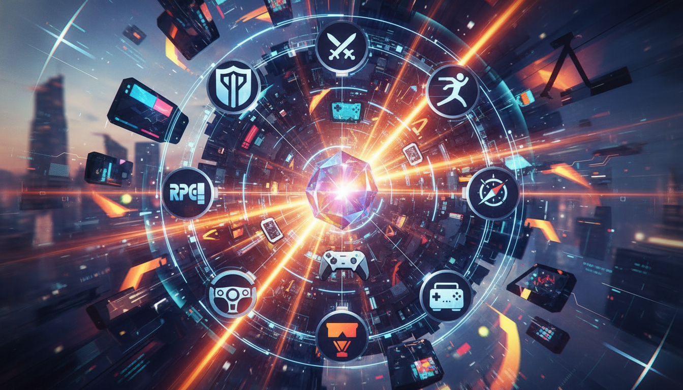 A vibrant, futuristic collage symbolizing diverse global game releases and platforms anticipated for Q3 2026.