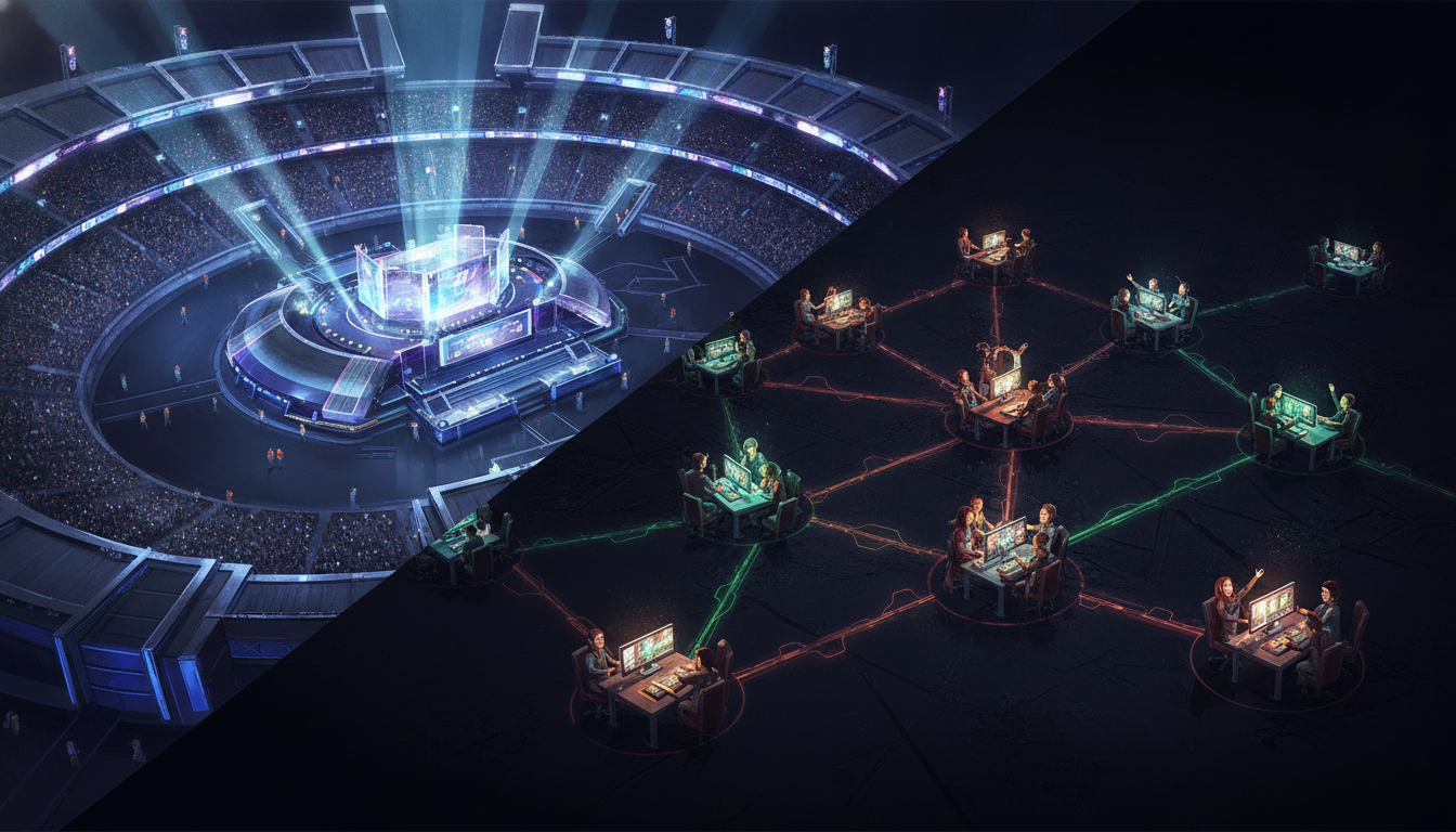 Visual comparing large-scale professional and grassroots StarCraft II tournaments.